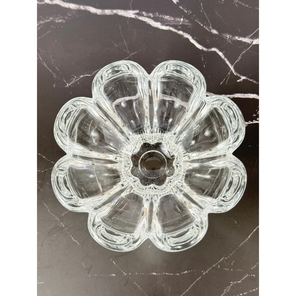 VTG Orrefors Crystal Octogonal Flower Candy Nut 6